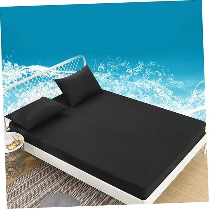 Capa de cama impermeável, protetor de colchão, cor sólida, 150x200x30cm