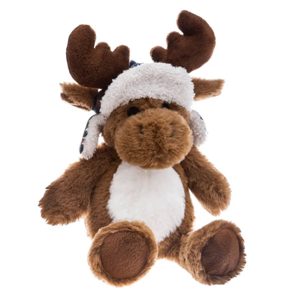Pluszowy łoś w czapce, 25 cm