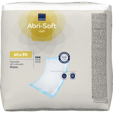 Abena Abri-Soft Light Hygienic 60x90 cm Kertakäyttöiset ympäristöystävälliset suojamatot 30 kpl
