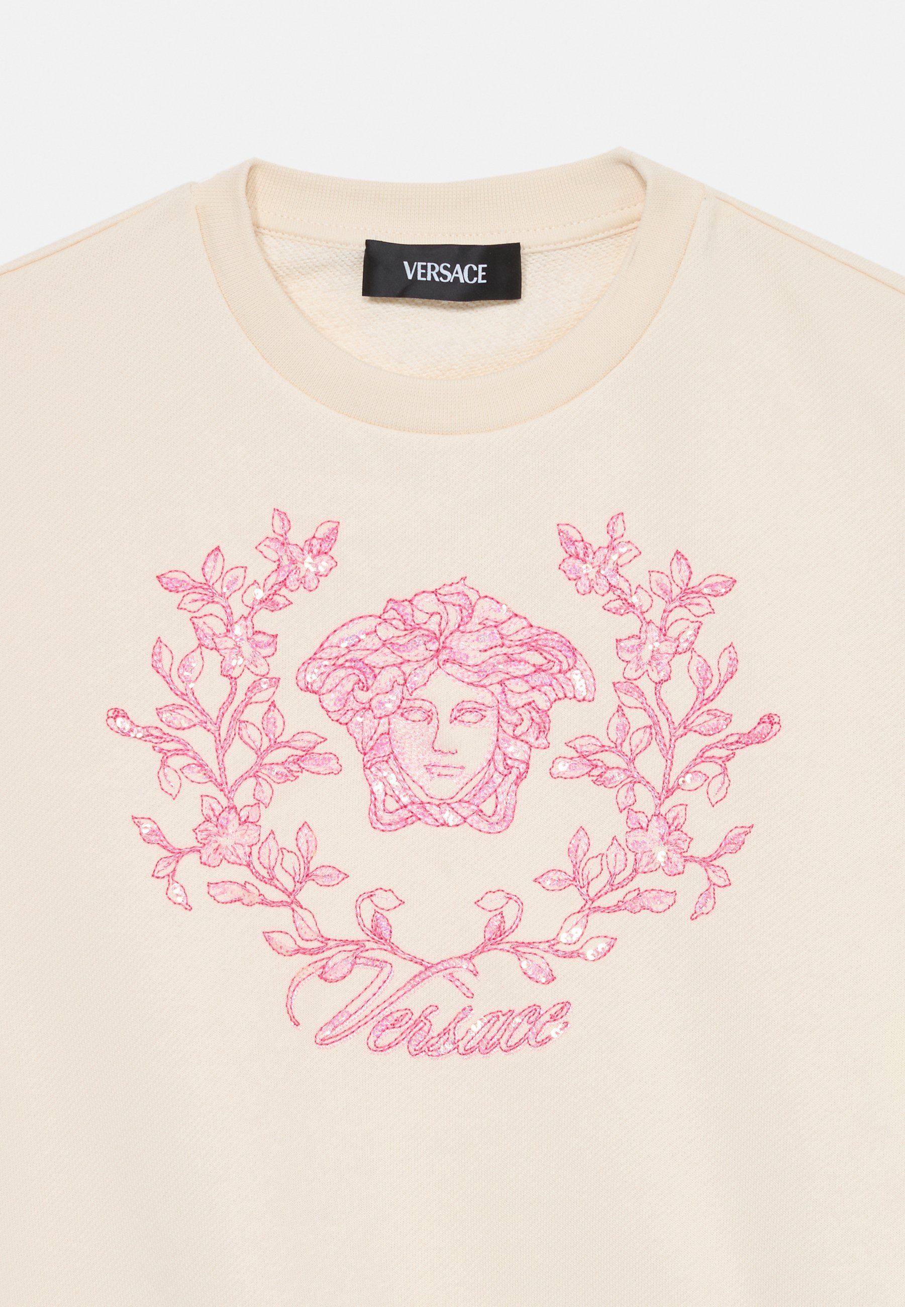 Sweat-shirt Versace brodé du blason de la Méduse - ivoire/multicolore