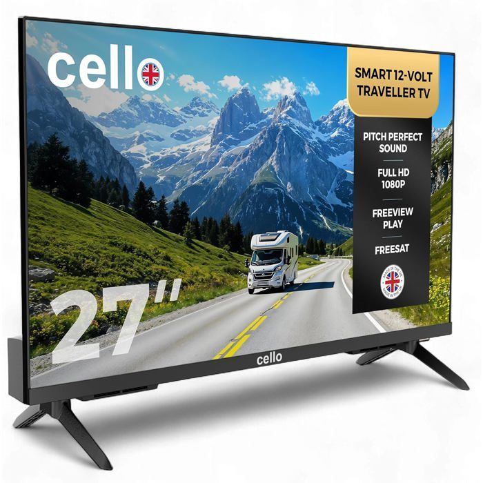 Televisor inteligente de viaje - SUTEO - 27 pulgadas - WebOS - Freeview Play - Sonido Perfect Pitch