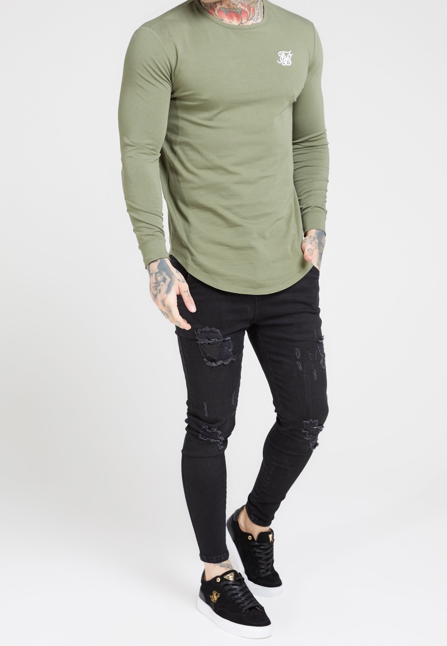 SIKSILK Top met lange mouwen - kaki