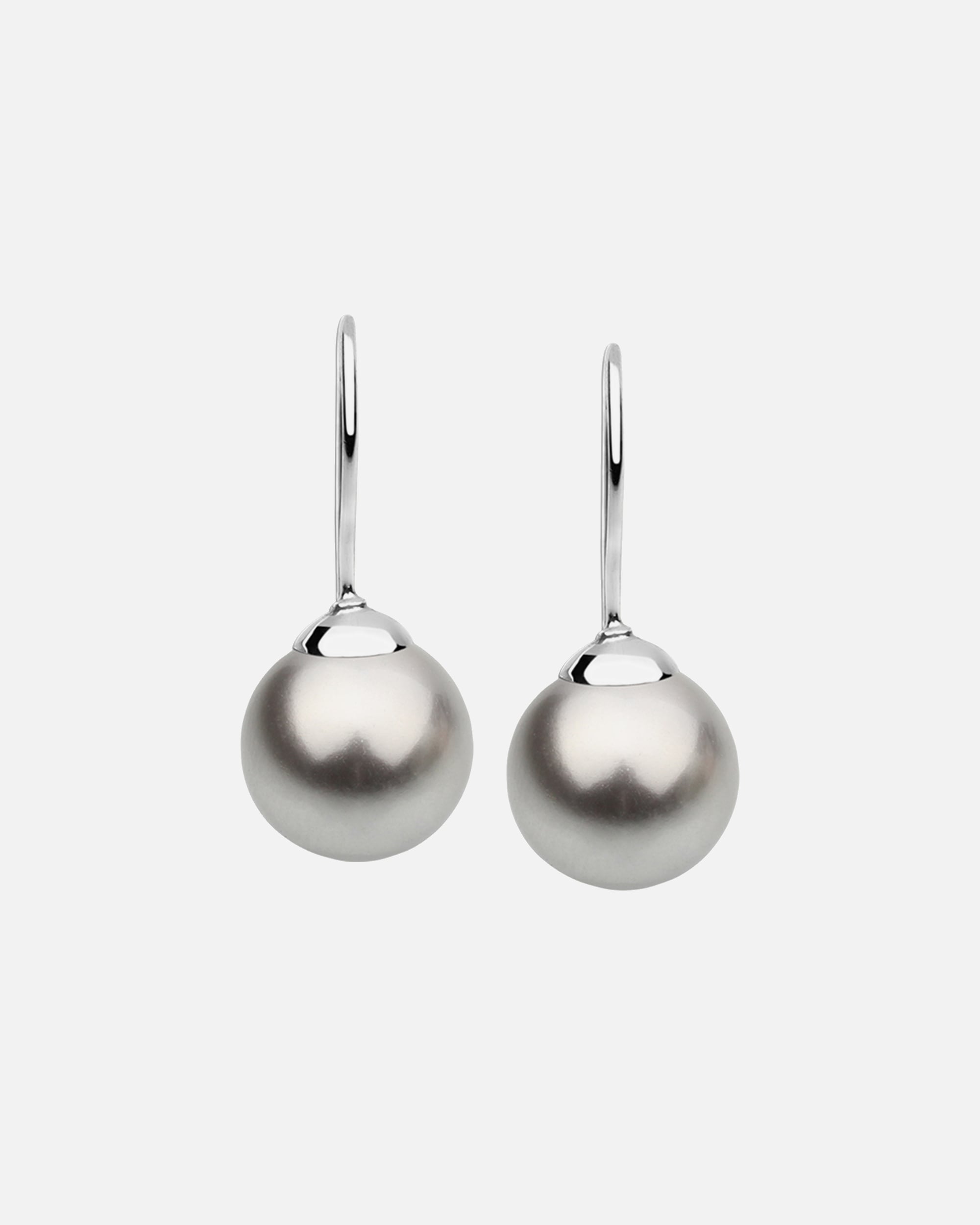 Nenalina Femmes pendentif d'oreilles avec perle synthétique grise en argent sterling 925