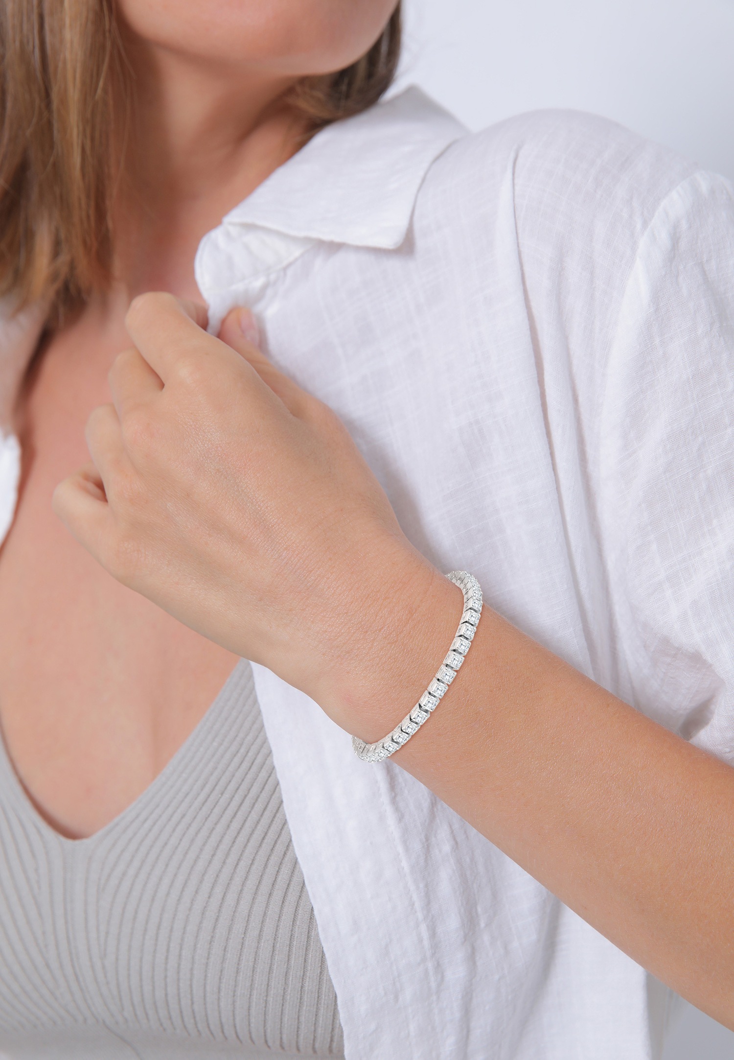 Elli PREMIUM Femmes avec zirconium dans le bracelet de tennis tendance en argent sterling 925