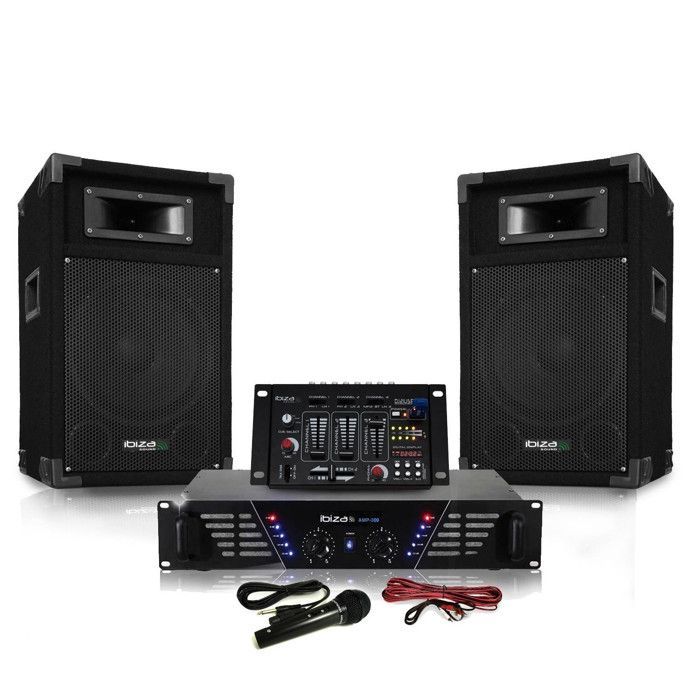 Sound pack DJ300-BT amplifier + HP 500W Mixer
