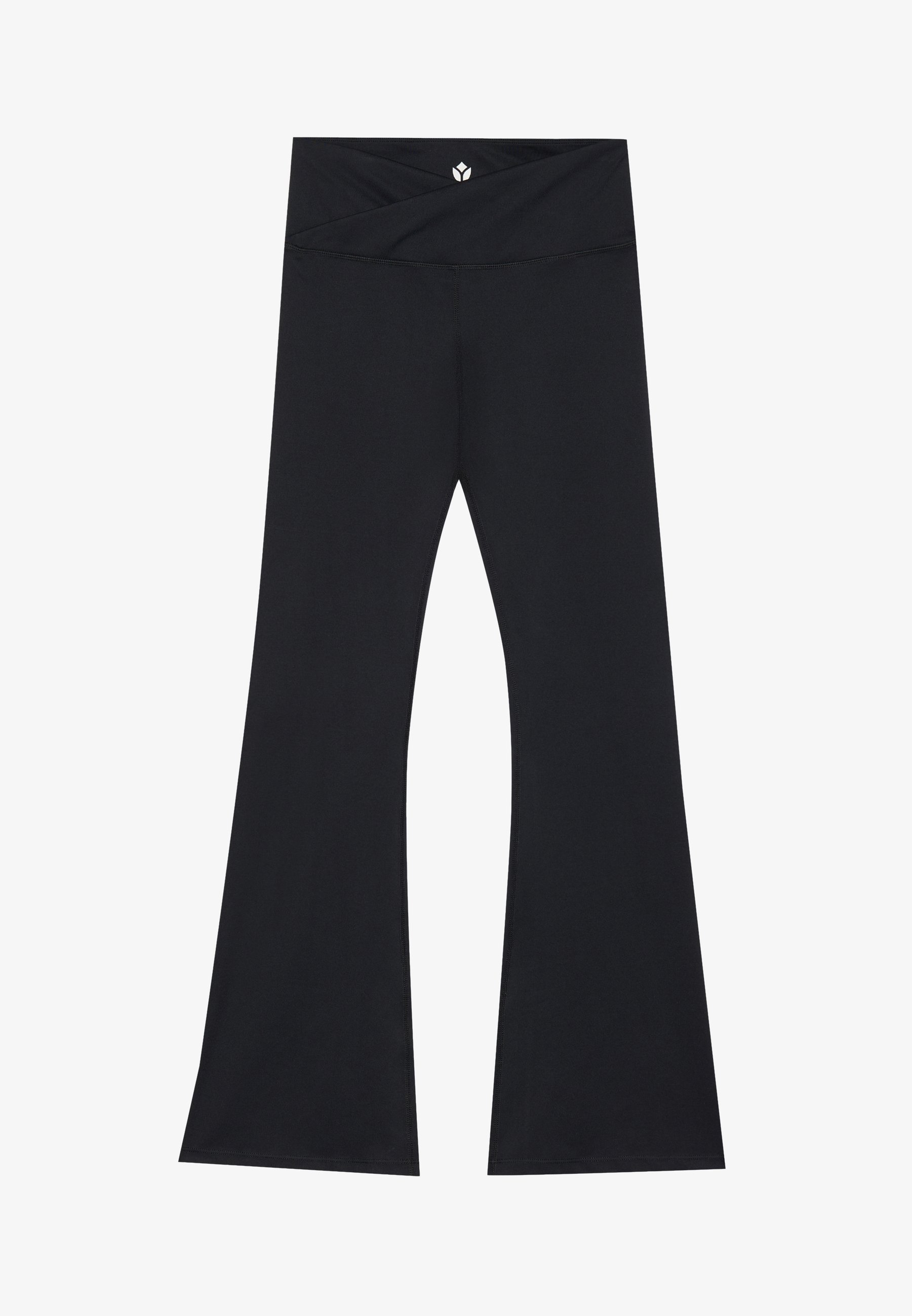 Leggings Even&Odd Active à taille mi-haute évasée et ceinture en V croisée - Leggings - Noir