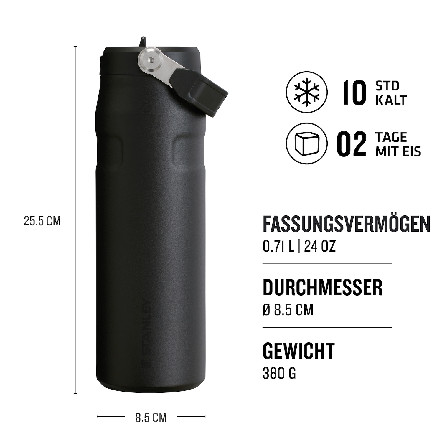 Láhev/termoska Stanley 0,7 l – skládací brčko na láhev ICEFLOW™ – 1 kus