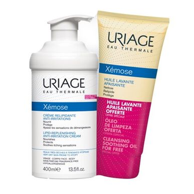Uriage Mykgjørende krem Xemose med fri olje 400 ml 200 ml 400 ml 200 ml
