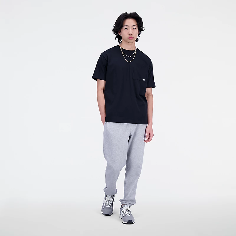 Tricou bărbătesc Essentials Reimagined din jerseu de bumbac - NEGRU