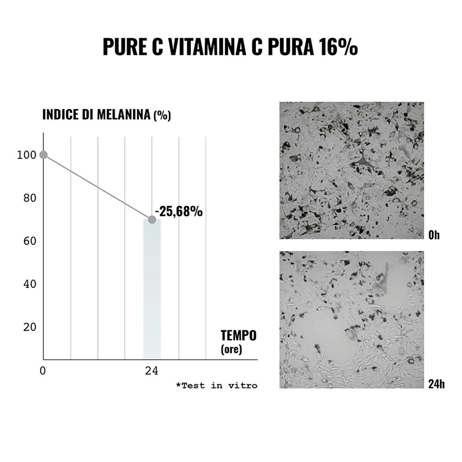 Viso PURE C - Vitamina C Pura 16% in Acido Ialuronico - Siero viso effetto globale, Siero viso antirughe, Siero viso antimacchie