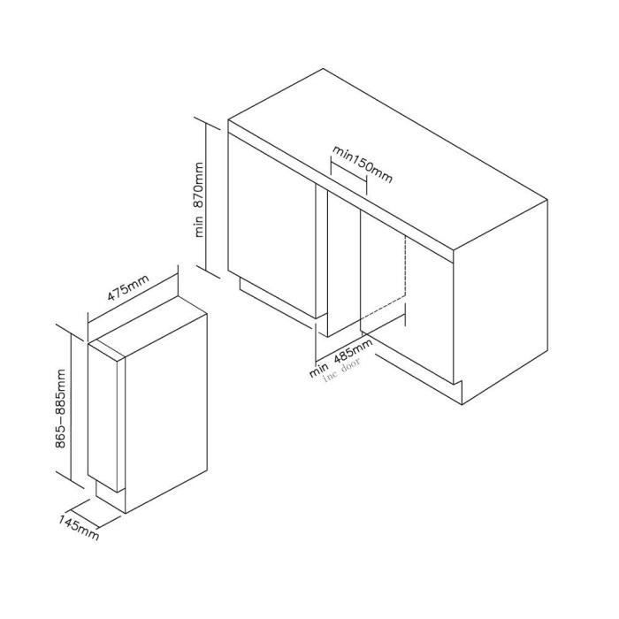 CANDY Built-in Serving Wine Cellar CCVB 15/1 - 7 Bottles - 39 dB - H 87 cm x W 20 cm
