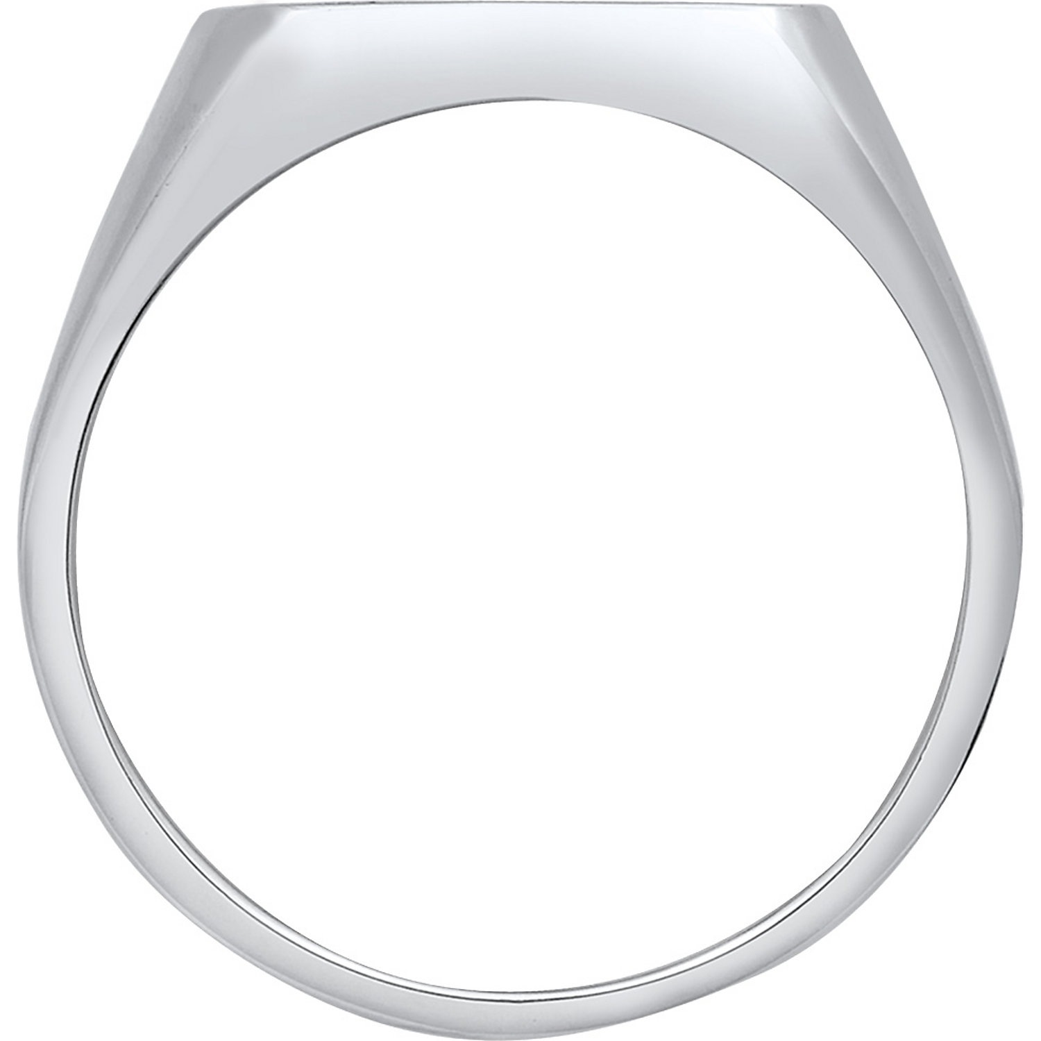 KUZZOI Hommes sceau logo basique émail noir en argent sterling 925