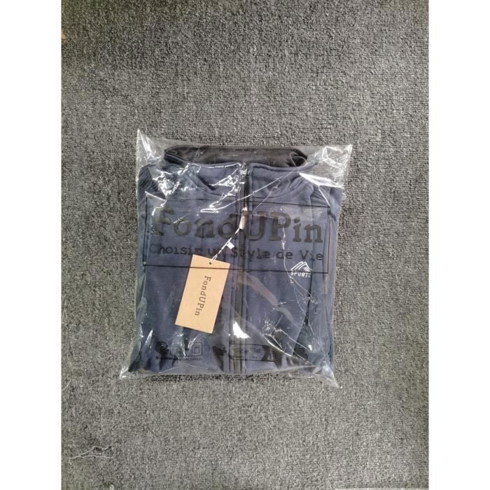 Survêtement Homme - Ensemble Casual Sport - Bleu - Col Montant - Cordon de Serrage - Manches Longues