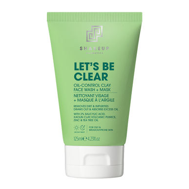 SHAKEUP Let's Be Clear Oil Control Wash Mask Čisticí maska 2 v 1 pro mastnou pleť 125 ml