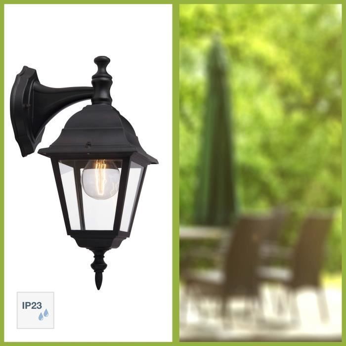 BRILLIANT NEWPORT Applique da esterno a luce discendente - Metallo nero/Vetro E27 1x60W