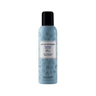 Alfaparf Milano Style Stories Mousse flexible, definición y modelado, efecto natural, 250 ml.