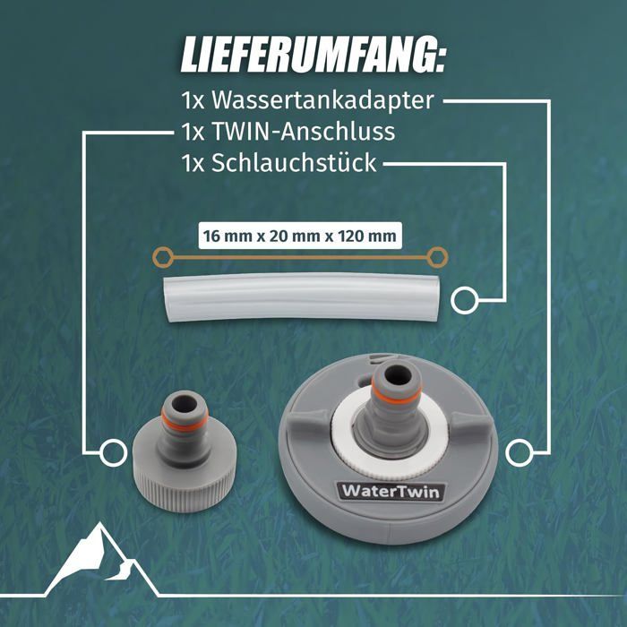 Adaptateur de bouchon de réservoir d‘eau avec connexion pour système Gardena Camping-car,caravane,bateau Fonction de débordement et
