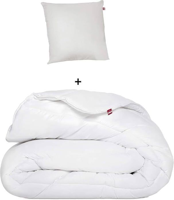 Juego de ropa de cama - Edredón blanco 140x200 cm - Almohada 60x60 cm - Doble cara - 2 piezas