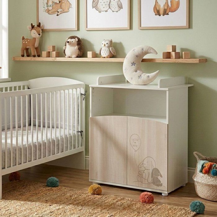Commode - Babyprice - Lapinou -  2 portes - Une niche - Sérigraphie lapin