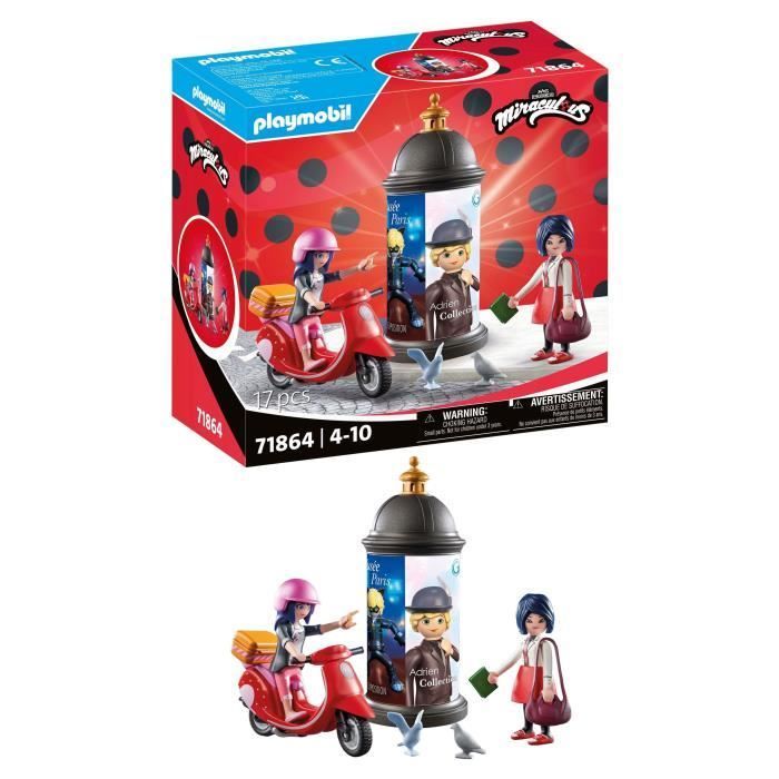 PLAYMOBIL 71864 Marinette à scooter & Kagami, Miraculous, 17 pièces, dès 5 ans