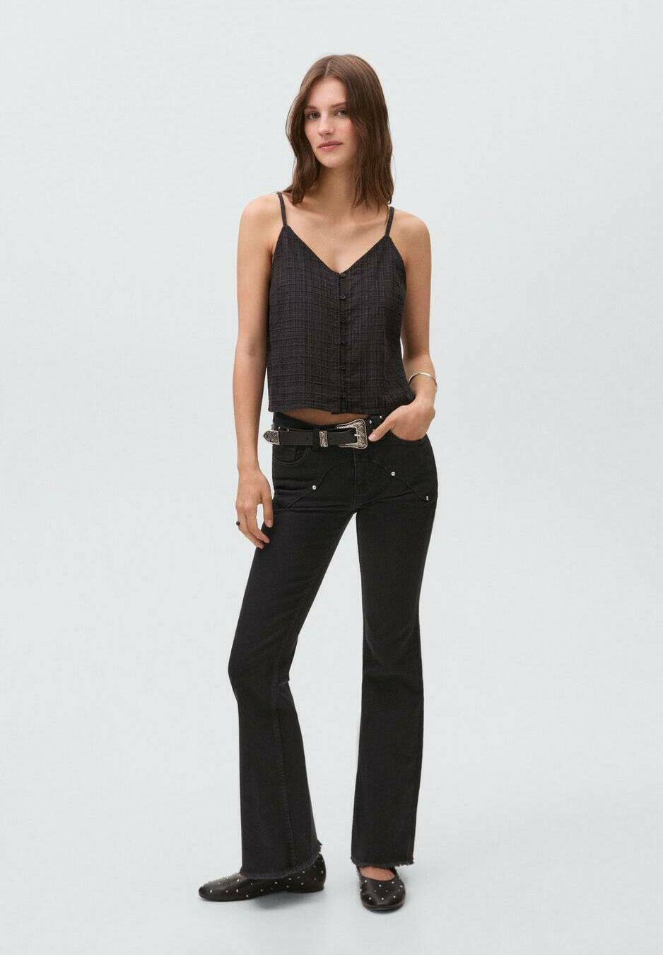 Mango Kids TEEN - Jeansy Bootcut - czarny denim
