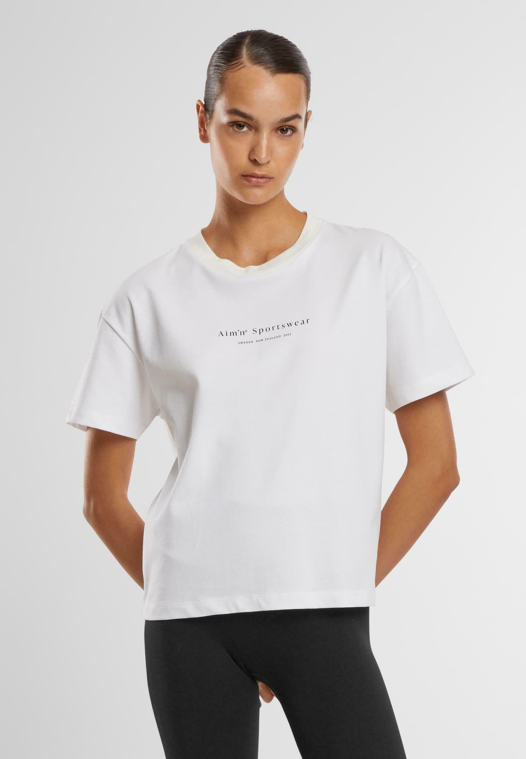 aim'n® SERIF BOYFRIEND - Tričko s potiskem - white