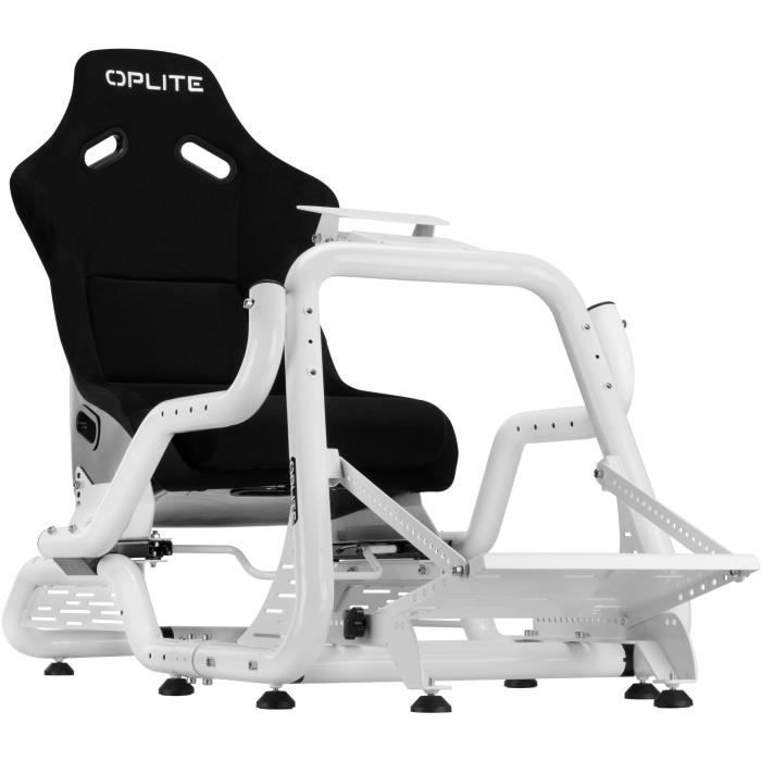 Simulatiecockpit - OPLITE - GTR S8 Infinity Force - Koolstofstaal - Wit - Hoogwaardige simrace-ervaring