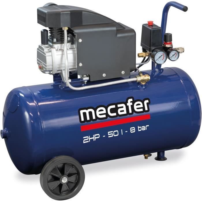 Compresor - MECAFER - 425794 - Azul - 50 L - 2 CV - 8 Bar