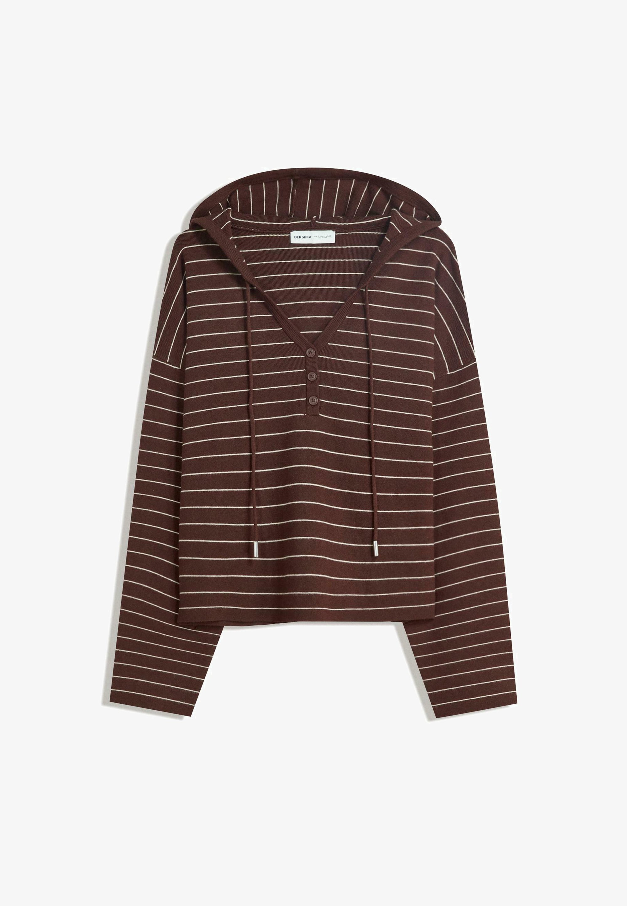 Bershka Hoodie - donkerbruin