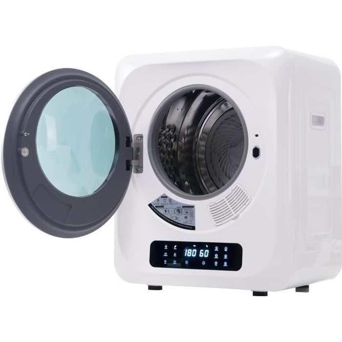 Mini Sèche-linge - LEYTN - 4 kg - Écran LED - 6 programmes - Montage mural - Blanc