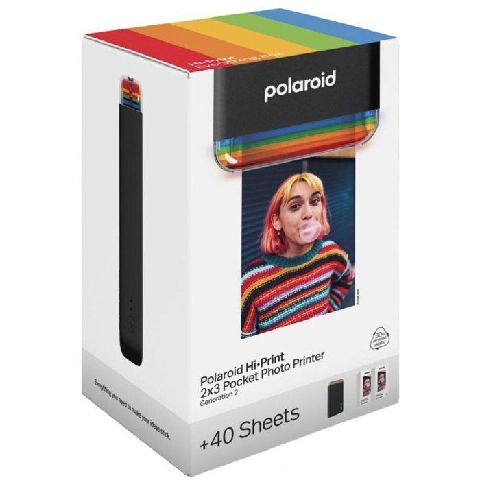 Draagbare fotoprinter - Polaroid - Hi-Print 2 - Zwart - Inclusief 40 vellen papier - Bluetooth