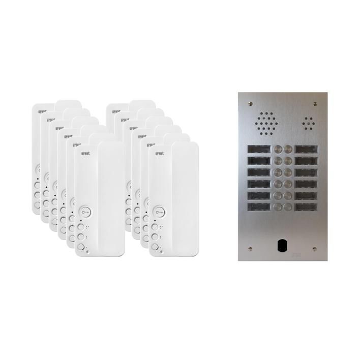 Kit interphone 2 rangées avec 12 combinés URMET Collectif