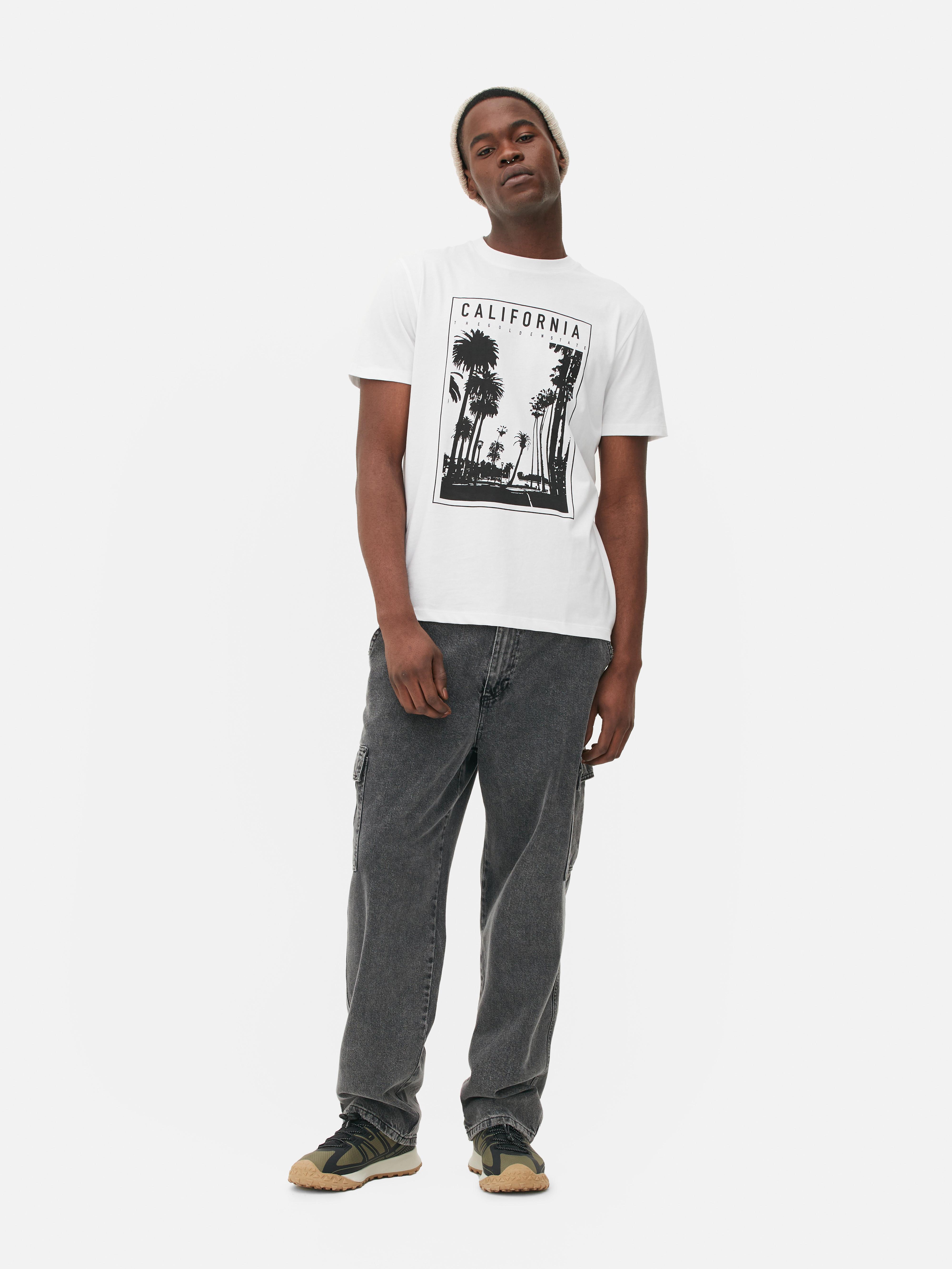 T-Shirt mit kalifornischem Fotodruck Dieses bedruckte T-Shirt verleiht Ihrem Look einen kalifornischen Touch.
