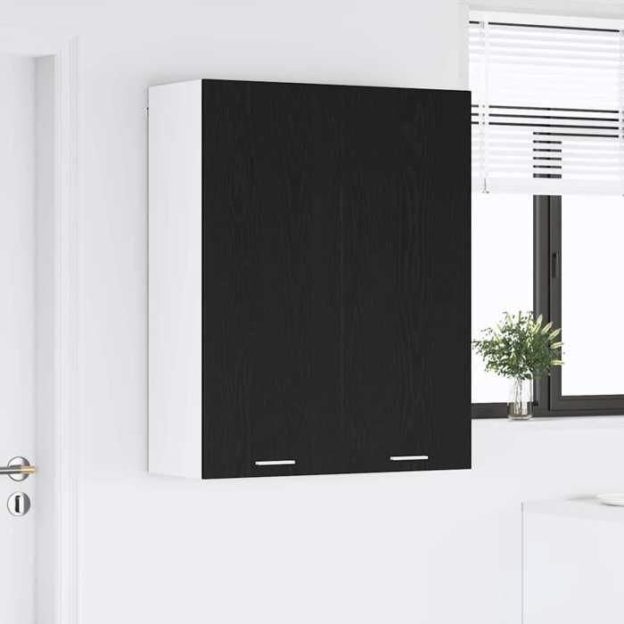 Armoire suspendue - vidaXL - Riga - Chêne noir - 80x31x100 cm - Grand espace de stockage - 2 portes - Usage intérieur