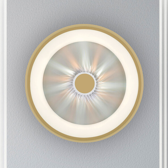 LED ceiling light KUNEO, Ø 45 cm, matt brass