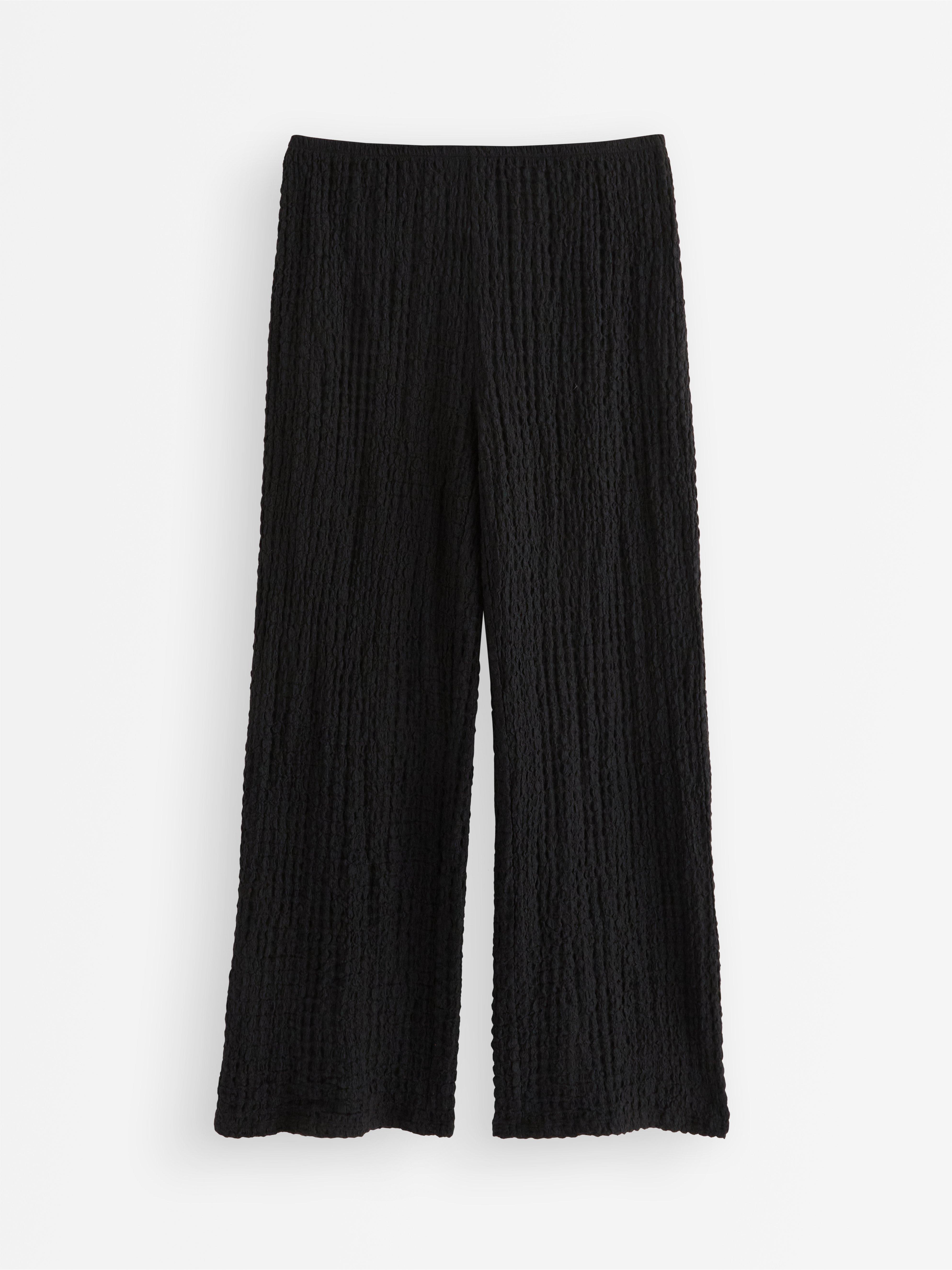 Pantalones de punto texturizado negros