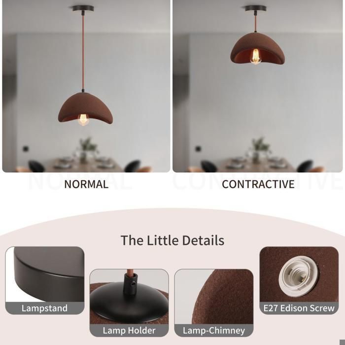 Lámpara colgante moderna y creativa WOTTES, color marrón, araña de diseño vintage en metal, casquillo E27, 1 unidad, Ø20cm para salón y comedor.