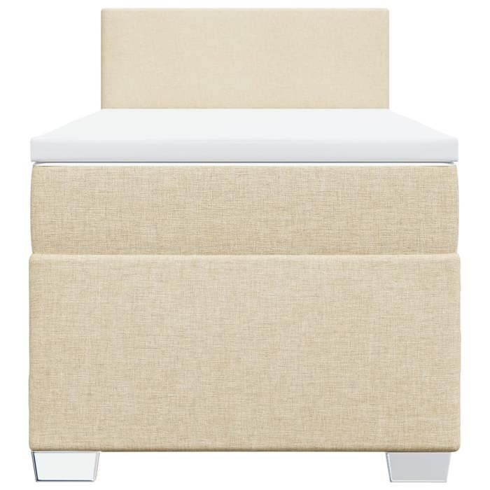 Estructura de cama con colchón - Maison Exclusive - 80x200 cm - Tejido color crema - Máxima relajación