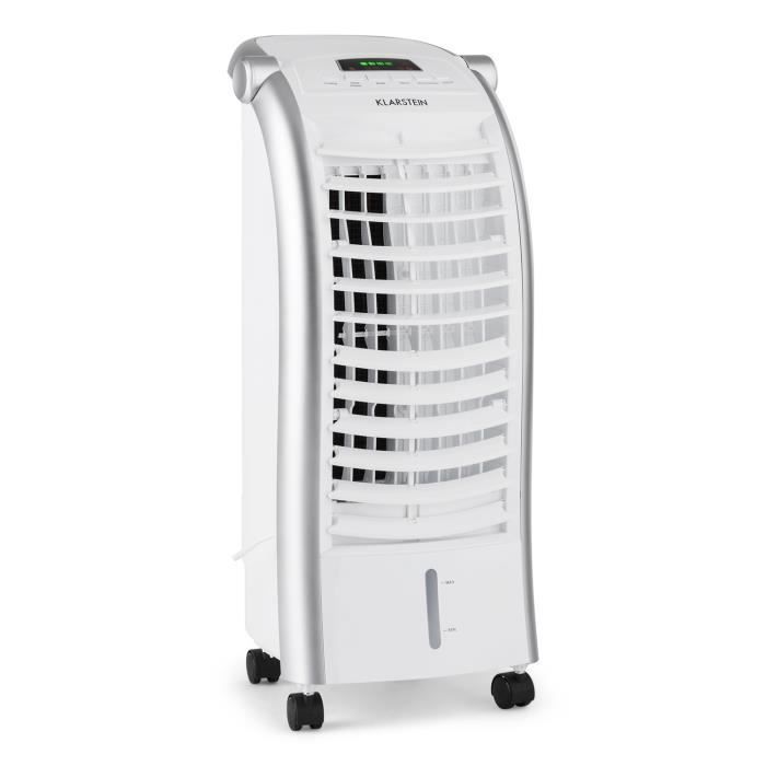 Enfriador de aire - Klarstein - Ventilador humidificador - 6 L - 4 velocidades - Aire acondicionado portátil sin salida de aire - Blanco