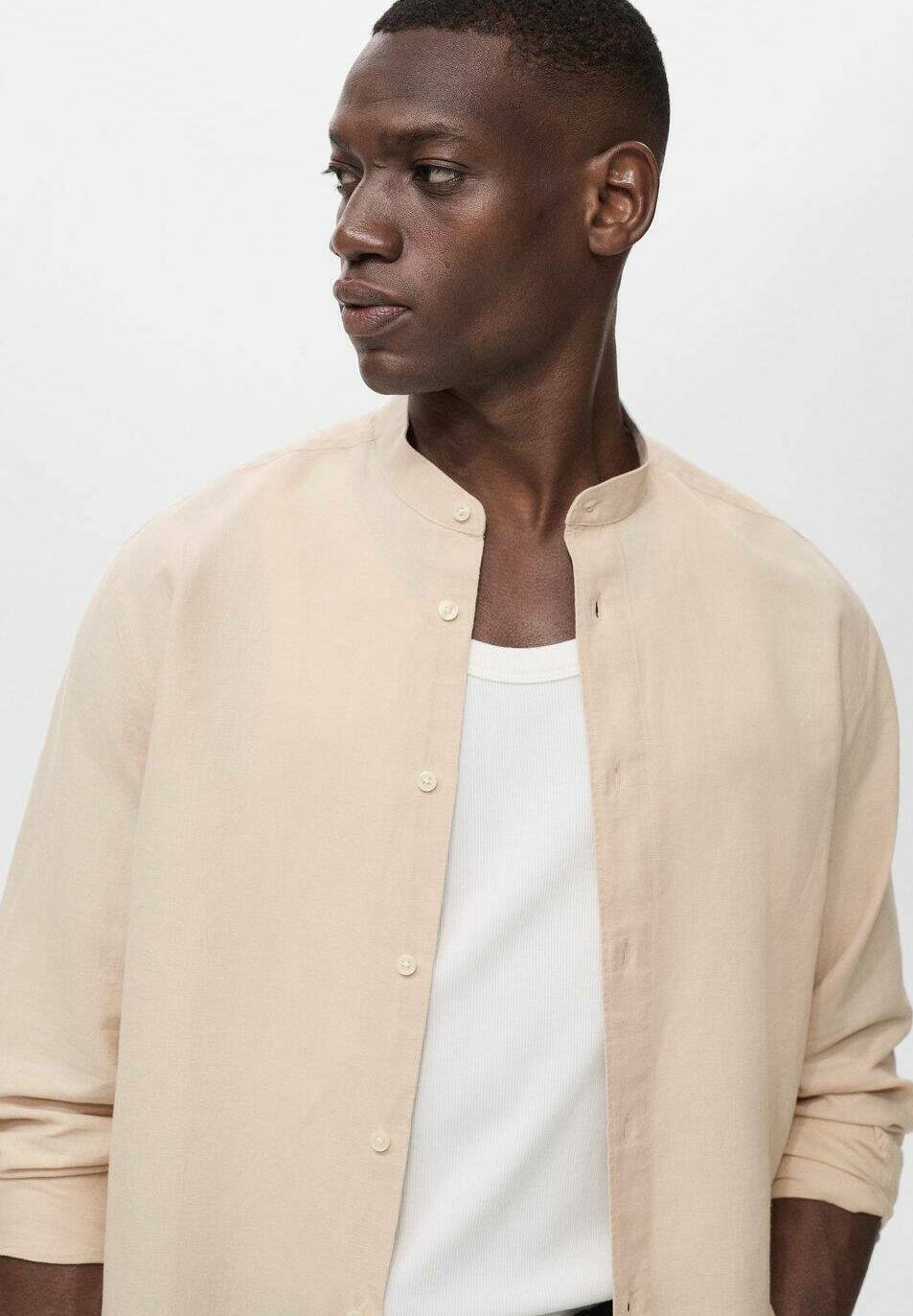 Mango MAO COLLAR - Shirt - zand