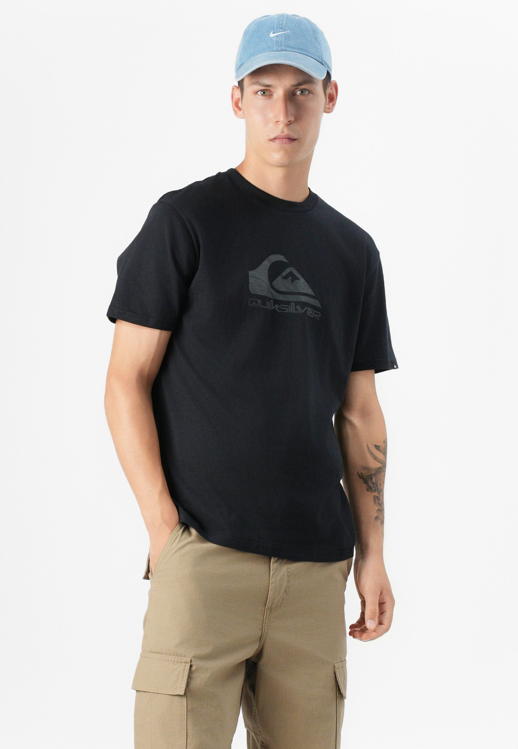 T-shirt imprimé Quiksilver EV COMP LOGO - noir