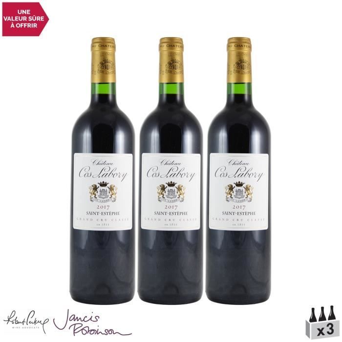 Château Cos Labory Saint-Estèphe 5º Cru Classé Tinto 2017 - Caja de 3 botellas de 75 cl - Vino tinto Bordeaux AOC - 16,5% vol. (aproximadamente 20% vol.)