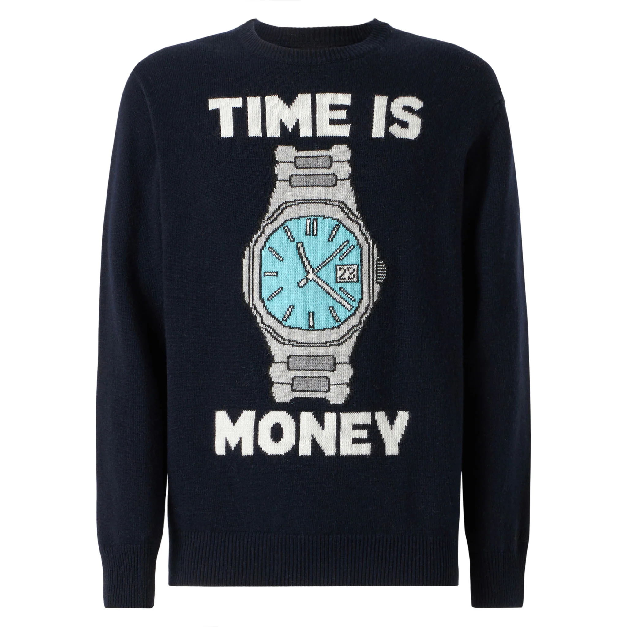 Herentrui met borduursel 'Time is money'