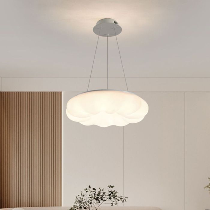 Lámpara colgante LED moderna con forma de nube SNOGOLD, araña regulable de 3 colores, lámpara colgante de estilo escandinavo para sala de estar.