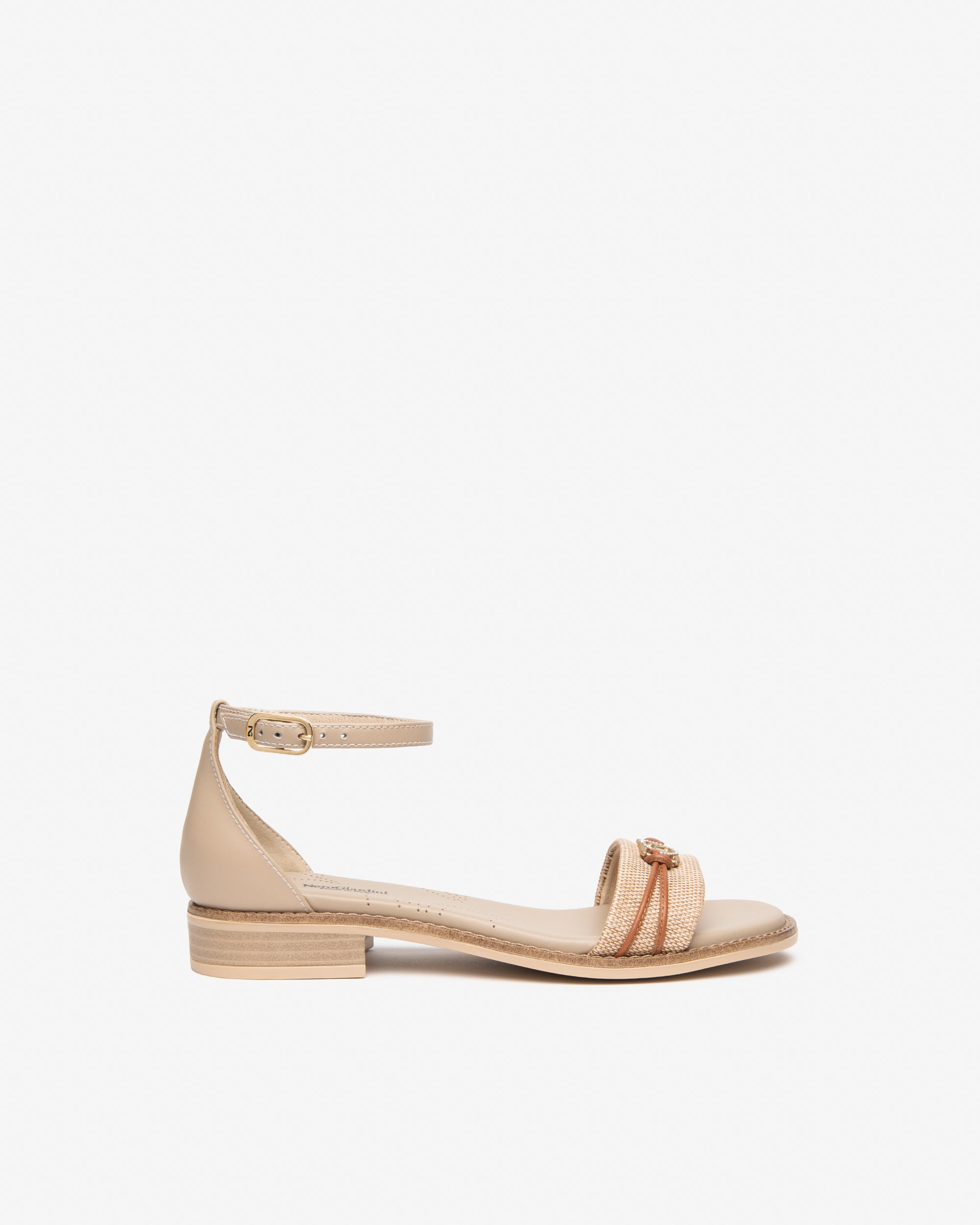  Damen-Sandalen aus Leder und Canvas