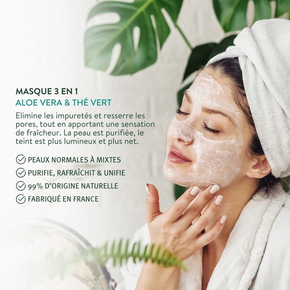 Le Petit Olivier Masque 3 en 1 Stick Visage Aloe Vera & T hé Vert