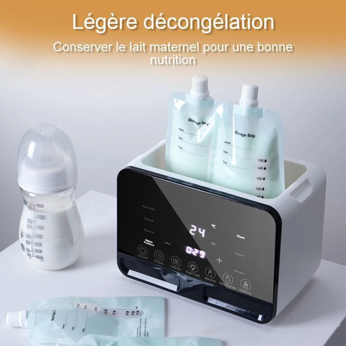 Chauffe-biberon 9 en 1 Pour Bébé sans BPA - Double Tasse - Chauffage rapide - Double Stérilisation à Vapeur - Décongélation