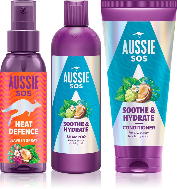Inovativen vlažilni set za lase Aussie SOS Sooth & Hydrate