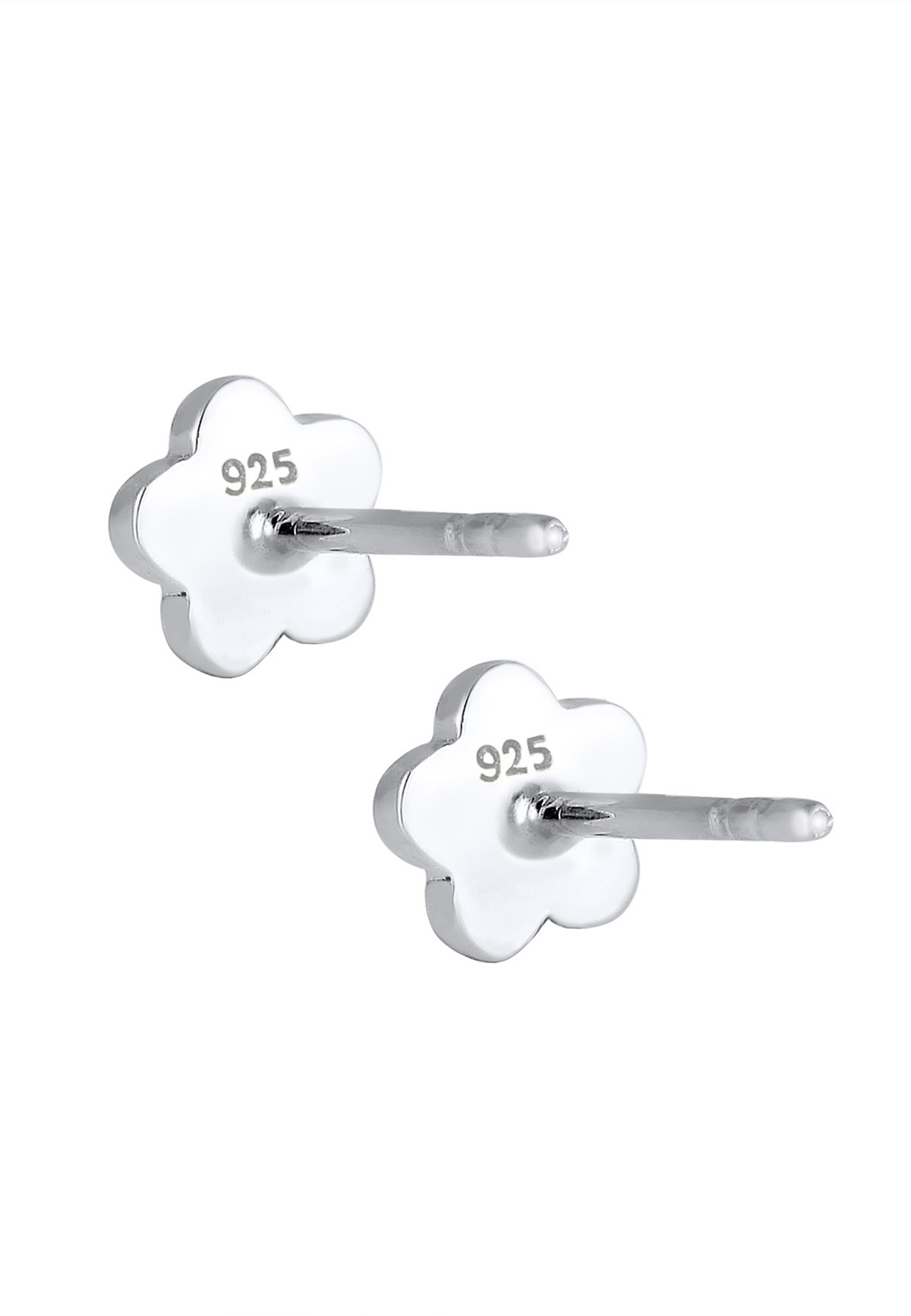 Elli Enfants Clous d'oreilles Fleur Symbole avec Cristal rose en Argent Sterling 925