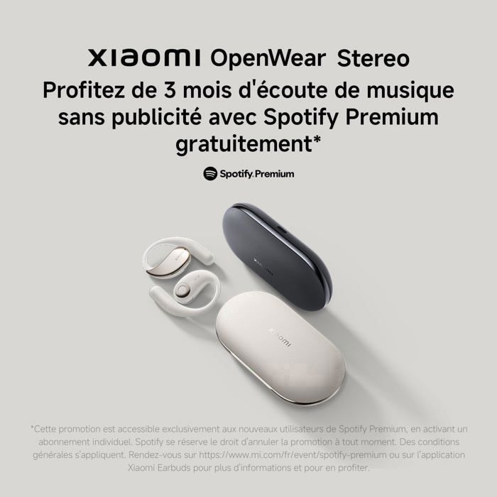 Wireless Earbuds - Xiaomi - Xiaomi OpenWear Stereo Cream - 38.5h Battery Life - AI Noise Cancellation - In-Ear